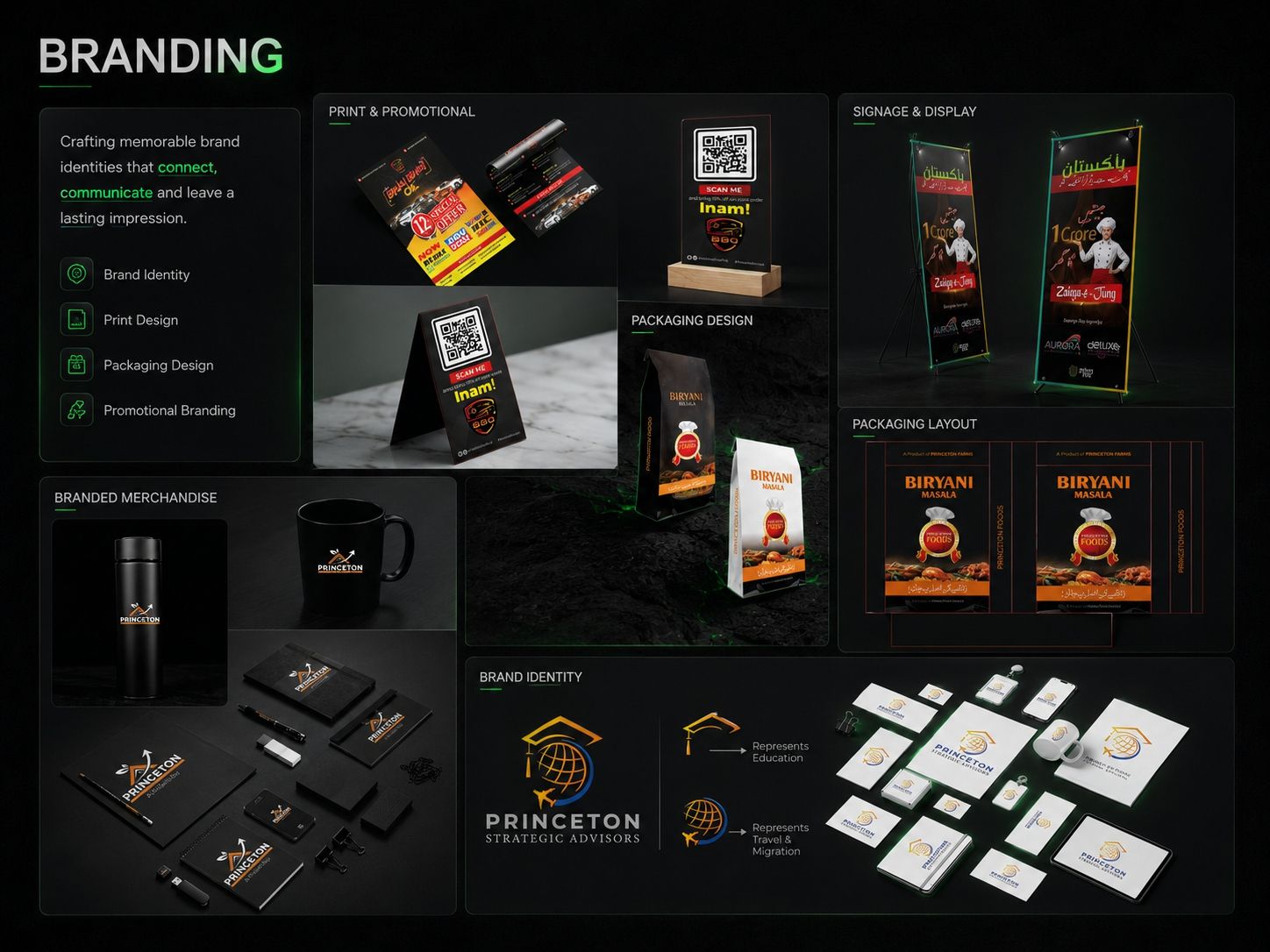 Princeton Strategic Advisors brand identity — logo, stationery, and merch