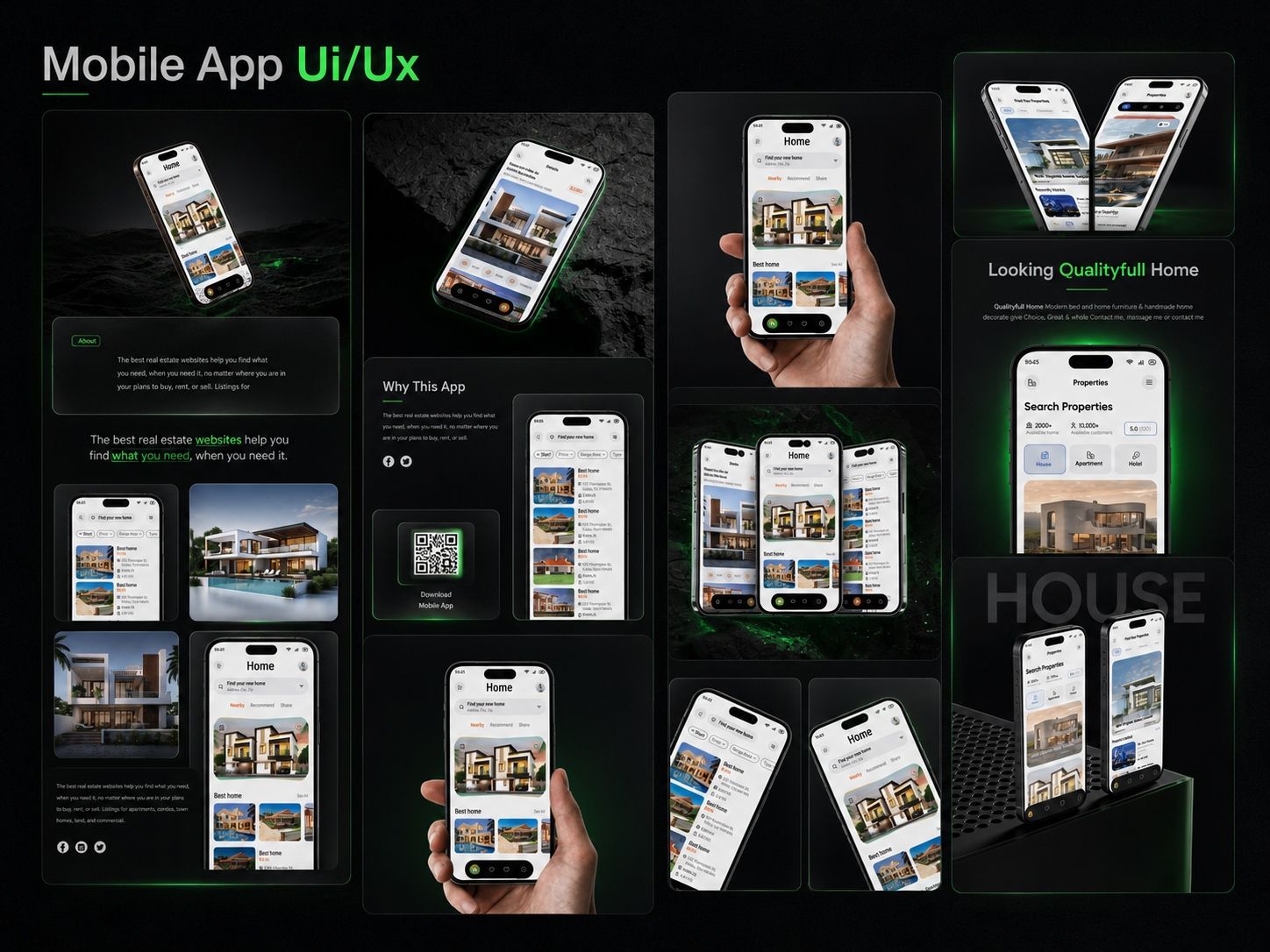 Real estate mobile app UI/UX design in Figma